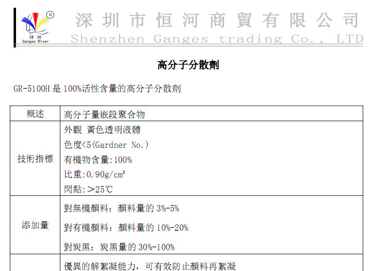 GR-5100H 高分子分散劑